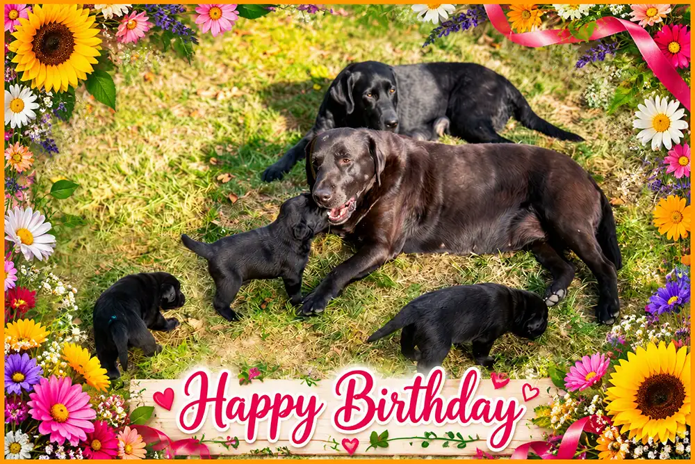 Charlie feiert heute ihren 10 Geburtstag, einen ganz besonderen –sie darf ihre
ersten Enkelkinder miterleben und ist eine super Hunde -Oma!